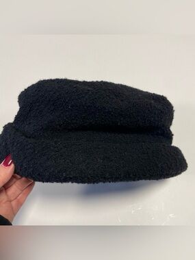 Vintage Tilley Endurables La Cloche Hat Blend Wool Boucle Cap Black Size Large